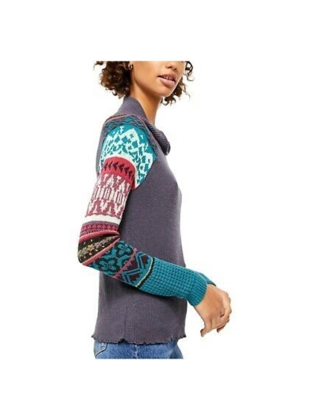 Nwot Free People Prism Thermal Turtleneck Sweater
